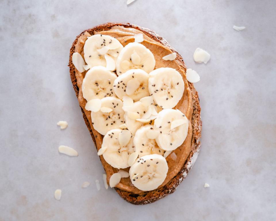 peanut butter and banana toast