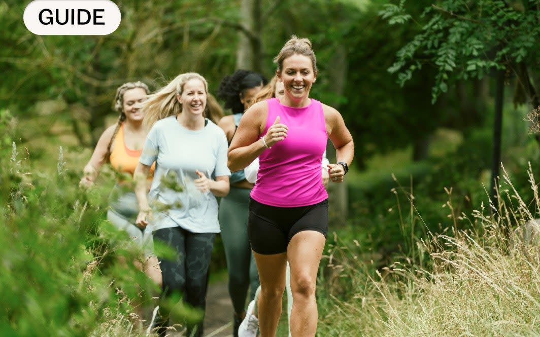 Group of women running