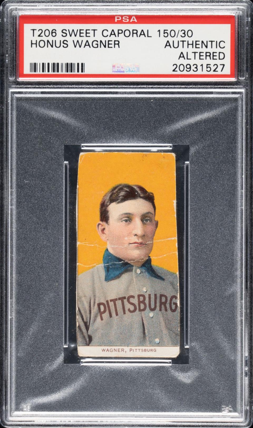 The T206 Honus Wagner card sold at auction for $1,528,066.