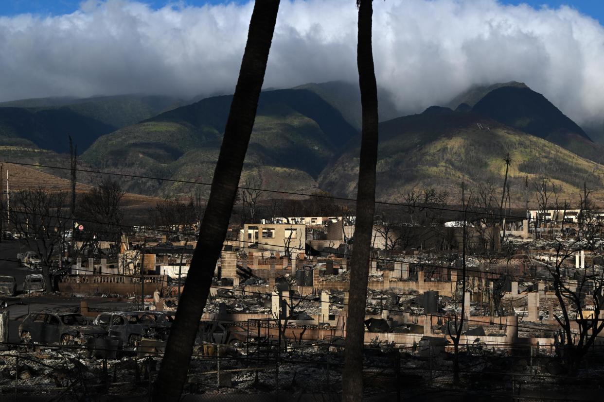 <span>Fire damage in Lahaina, Hawaii, on 13 August 2023.</span><span>Photograph: The Washington Post/Getty Images</span>