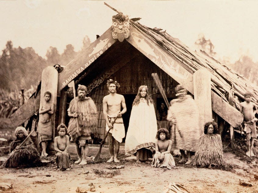Maori Family New Zealand circa 1880s