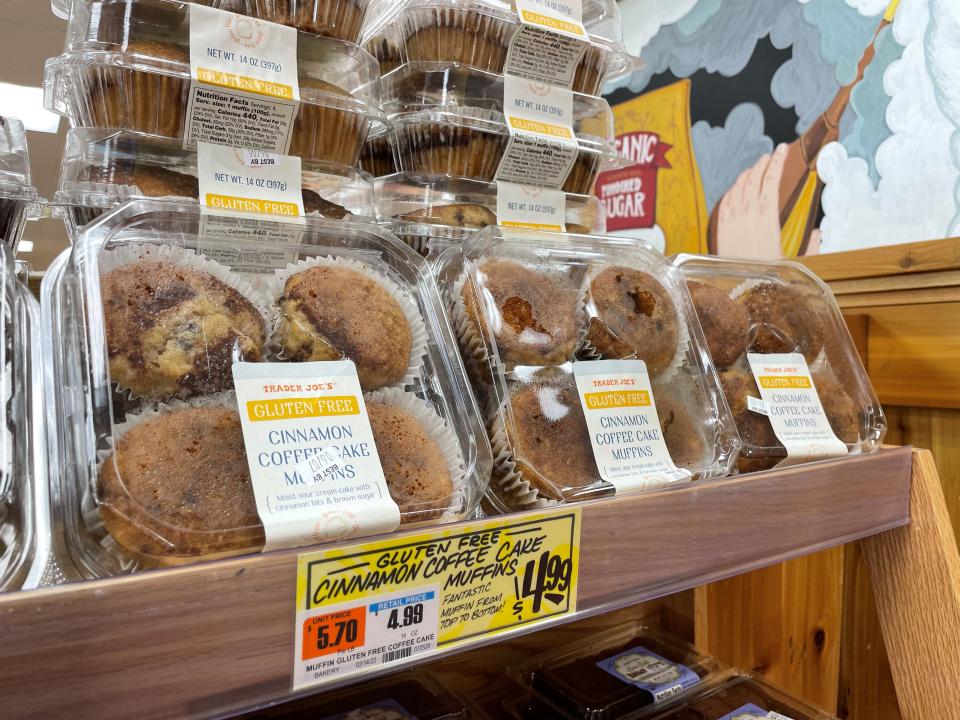 trader joe's muffin display in bakery section