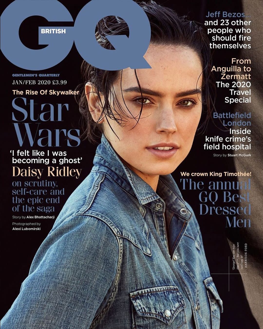 Daisy Ridley opens up about the emotional filming of the final Star Wars movie, and how the late Carrie Fisher was included. (Photo: British GQ)