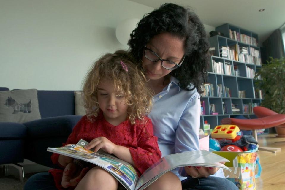 Moorfields Eye Hospital is also treating the eye disease of Vicky Cerolini, six, pictured with mother Silvia (BBC)