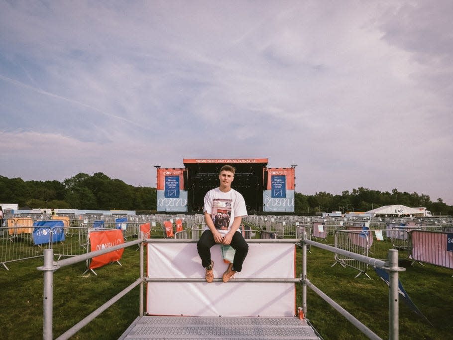 Sam Fender poses at Virgin Money Unity Arena on August 11, 2020 in Newcastle upon Tyne, England