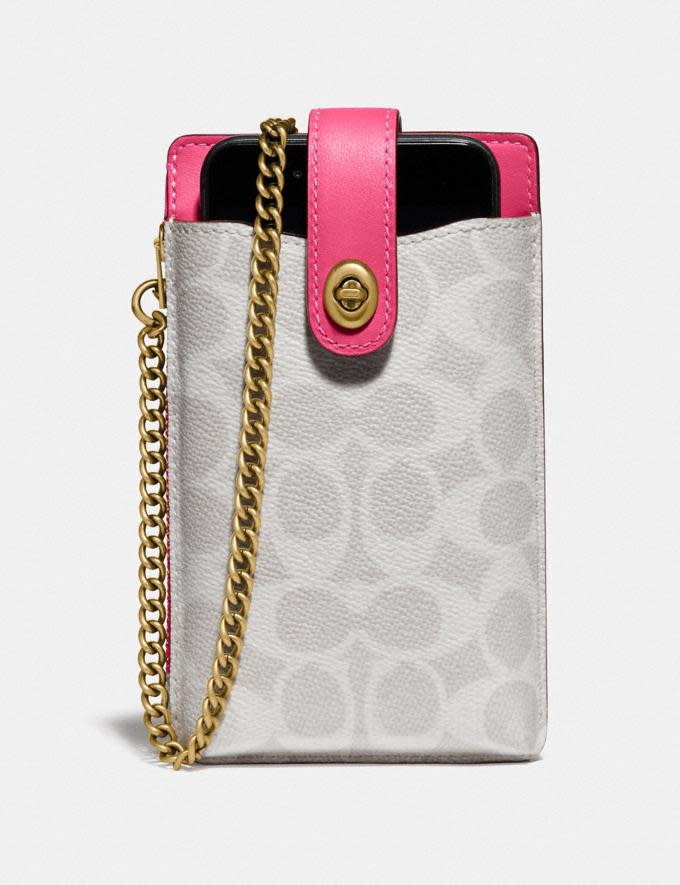 Turnlock Chain Phone Crossbody In Blocked Signature Ca