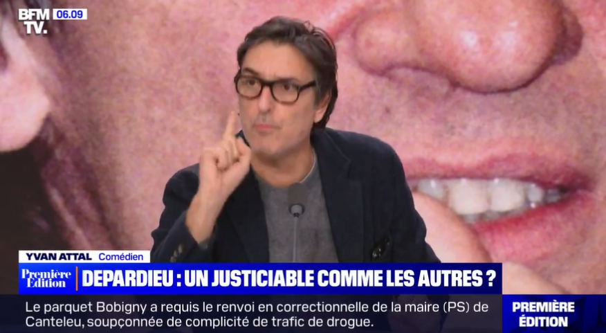 Yvan Attal, le 28 décembre 2023 sur BFMTV, a expliqué pourquoi il a signé la tribune de soutien à Gérard Depardieu.