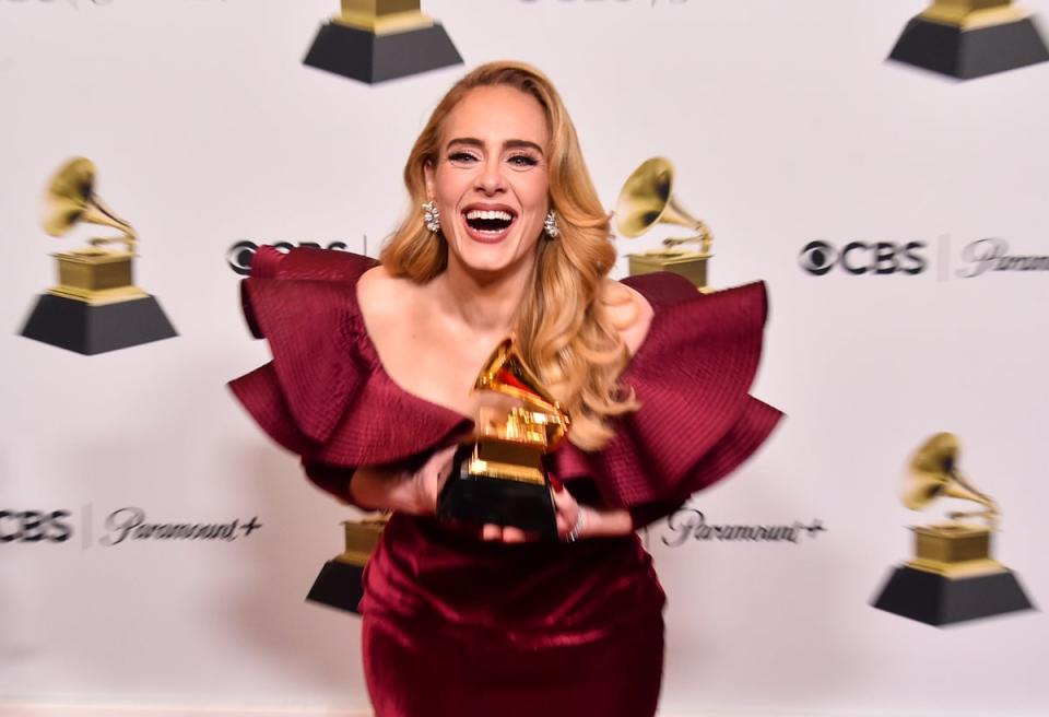 Adele with the Best Pop Solo Performance Award for 