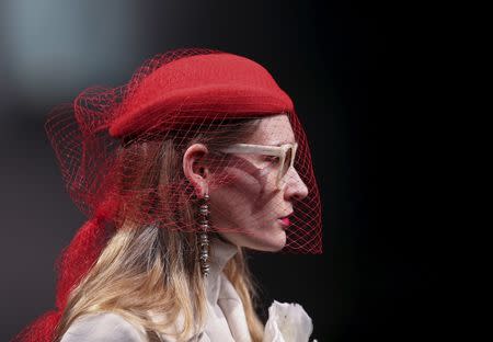 A model presents a creation from the Gucci Autumn/Winter 2016 woman collection during Milan Fashion Week, Italy, February 24, 2016. REUTERS/Stefano Rellandini