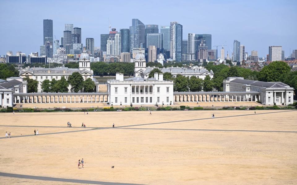 Parched ground in Greenwich Park, London - Neil Hall/Shutterstock