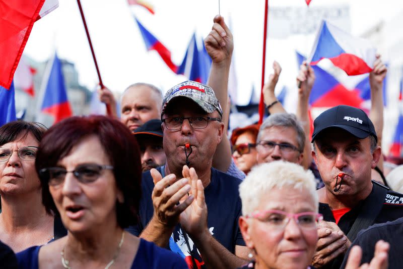 Anti-government protest, in Prague