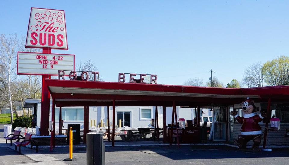 The Suds drive in restaurant, 350 Market Plaza, Greenwood Ind., on Wednesday, April 12, 2023.