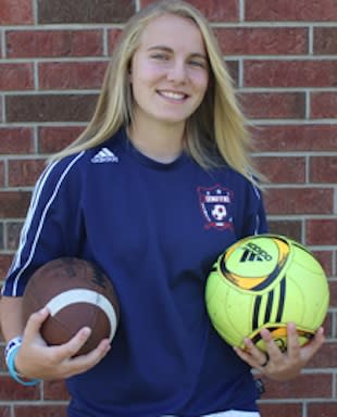 Tecumseh soccer star turned placekicker Jenni Goethe — Ernie Goethe photo