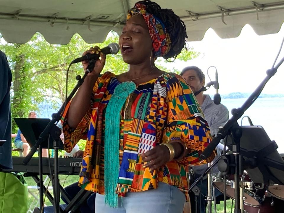 Vermont vocalist KeruBo and her band perform June 5, 2022 at Leddy Park as part of the Burlington Discover Jazz Festival.