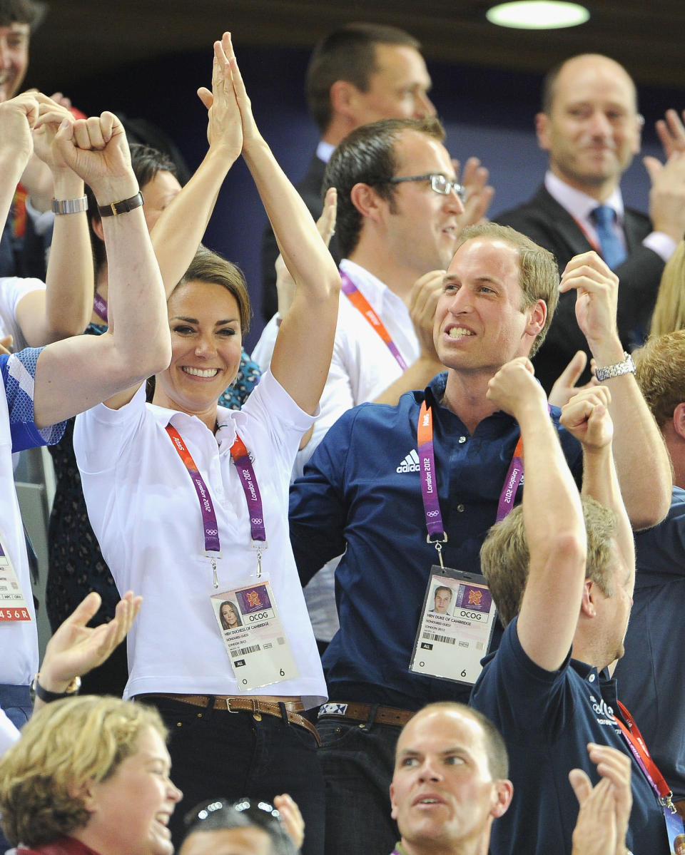 Catherine, Duchess of Cambridge and Prince William, Duke of Cambridge during Day 6 of the London 2012 Olympic Games at Velodrome on August 2, 2012 in London, England. (Photo by Pascal Le Segretain/Getty Images)