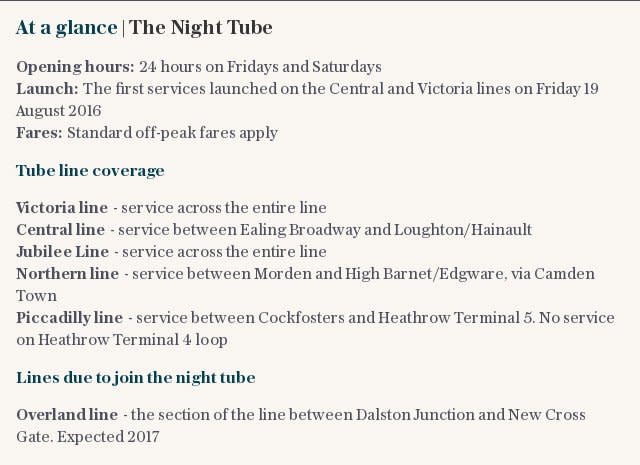 At a glance | The Night Tube