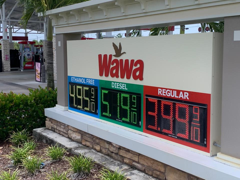 Average gas prices in Palm Beach County are still above $4 per gallon, but there are some places - like the Wawa at the corner of Lyons Road and U.S. 441 - where consumers can fill up for under $4 per gallon.