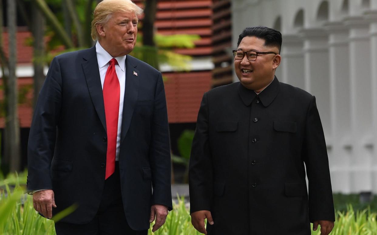 President Trump claimed Kim Jong-un only smiles when he is with the president - SAUL LOEB /AFP