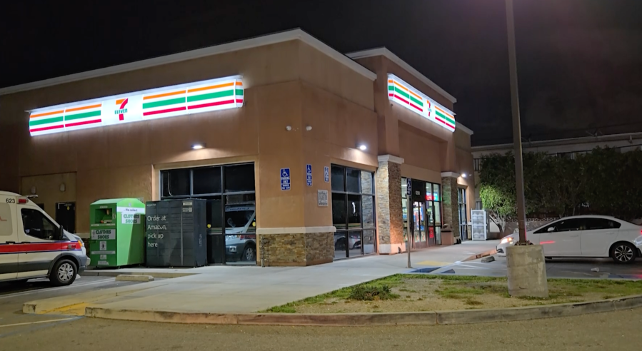 This 7-11 in Sun Valley sold a winning Powerball ticket that hit five of the six numbers. The draw was held on March 23, 2024. (KTLA)