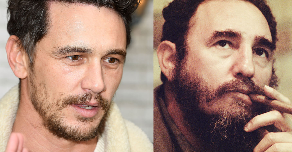 James Franco (izquierda) y Fidel Castro.