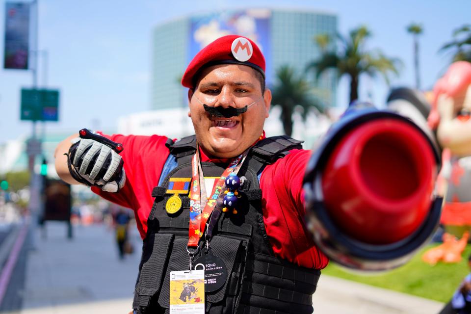 Garrett Sanchez from Corona, Calif. in costume as Mario.
