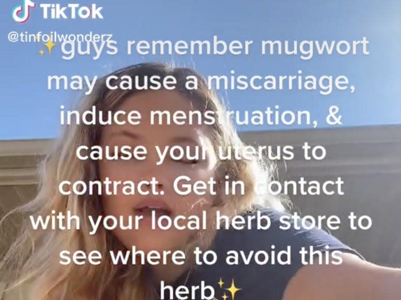 TikTok advising people to buy mugwort