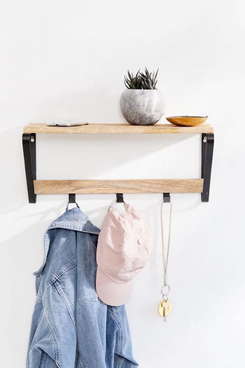 Multi-Hook Wall Shelf