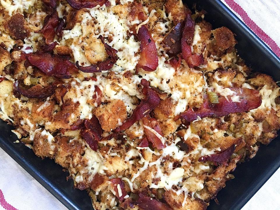 Cheddar, Bacon, and Beer Stuffing