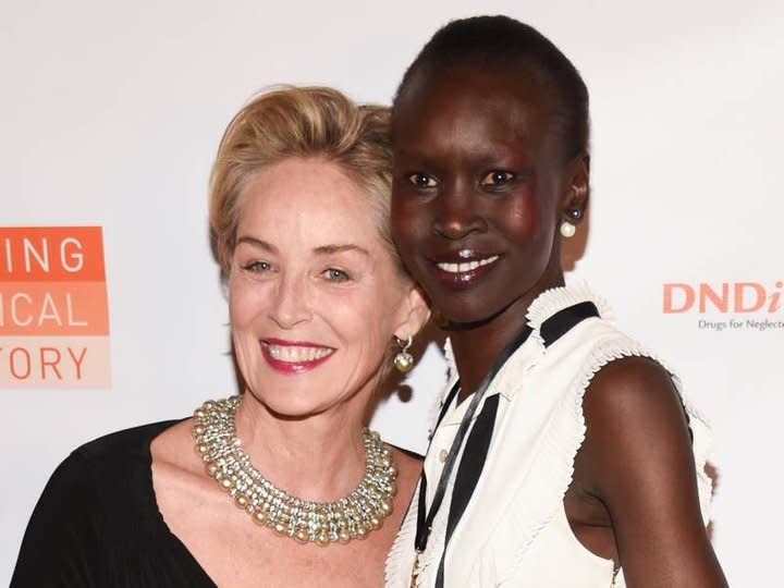 Sharon Stone and Alek Wek