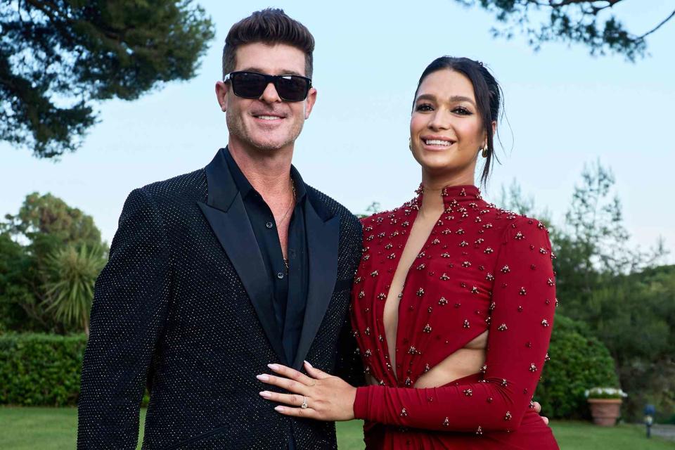 <p>Pascal Le Segretain/amfAR/Getty</p> Robin Thicke and April Love Geary attend the amfAR Cannes Gala 2023 at Hotel du Cap-Eden-Roc in May 2023