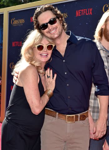 <p>Axelle/Bauer-Griffin/FilmMagic</p> Goldie Hawn and Oliver Hudson on Nov. 18, 2018