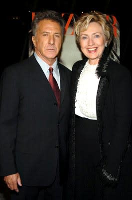Dustin Hoffman and Senator Hillary Clinton at the New York premiere of Miramax Films' Finding Neverland