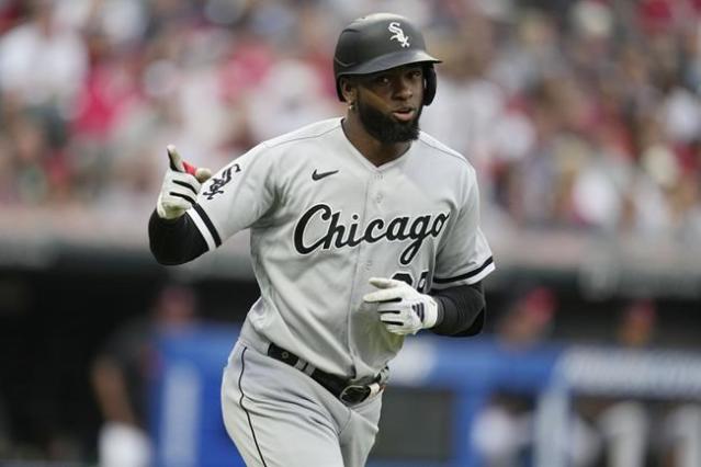 Luis Robert of the Chicago White Sox looks on prior to the game