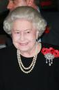 <p> The ruler of Bahrain gave the Queen several large pearls, two of which formed the base of these drop earrings. The Queen usually favored studs, so she didn't wear these too often, but she did choose them for the Annual Festival of Remembrance in 2015. </p>