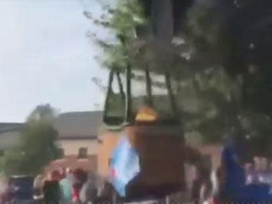 A hot air balloon smashed into a crowd in Missouri, knocking several bystanders to the ground.At least two people were injured after the balloon rapidly lost altitude and its basket was dragged through the crowd in the town of Hannibal on Sunday.Footage showed people screaming “oh my God!” as the aircraft hit a tree then slammed into the ground.A woman and a child can be seen being knocked to the ground as the basket is dragged through the crowd.The craft eventually regains altitude and flies away from the crowd.> 🚨 BREAKING: Viewer footage shows a hot air ballon falling on to dozens of people during Hannibal’s Bicentennial Hot Air Balloon festival. > > No word yet on how many people were hurt and/or injured. @KYOUTV pic.twitter.com/5Tc0gNfTpB> > — Janay Reece KYOU (@janaytv_) > > June 23, 2019The organisers of the Hannibal Bicentennial Celebration told Fox News on Sunday a young girl was knocked down, but there were “no serious injuries”.A bystander told KHQA his mother was knocked down by the balloon’s basket and cut her hand.Organisers said the celebration’s events continued after the crash.