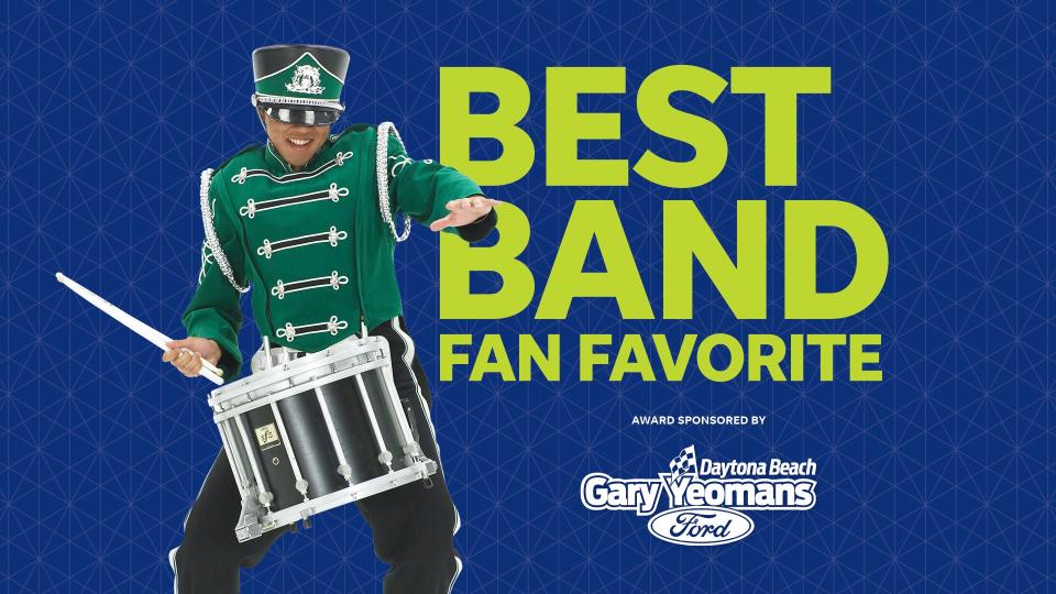 The Best Band Fan Favorite winner will be honored at the Volusia-Flagler-St. Johns High School Sports Awards June 6 at the Daytona Beach Ocean Center.