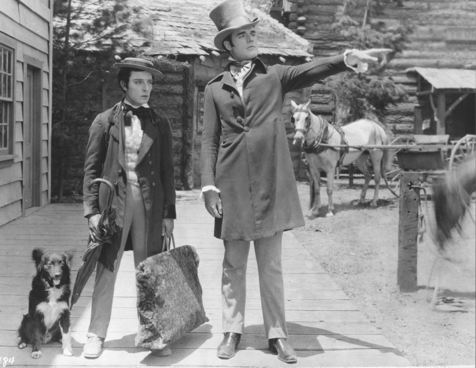 Buster Keaton (left) gets directions in 'Our Hospitality' (1923), a classic silent comedy film to be screened with live music by Jeff Rapsis on Wednesday, July 12 at 6 p.m. at the historic Leavitt Theatre, 259 Main St., Route 1, Ogunquit, Maine. Admission is $12 per person. For more info, call (207) 646-3123 or visit www.leavittheatre.com.