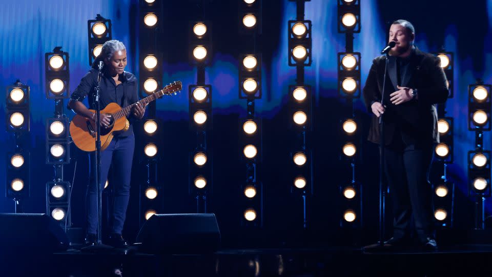 Tracy Chapman and Luke Combs perform at The 66th Annual Grammy Awards. - Sonja Flemming/CBS Entertainment