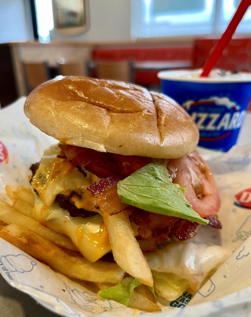 DQ's double FlameThrower burger is best paired with a Blizzard in our fast-food loving opinion.