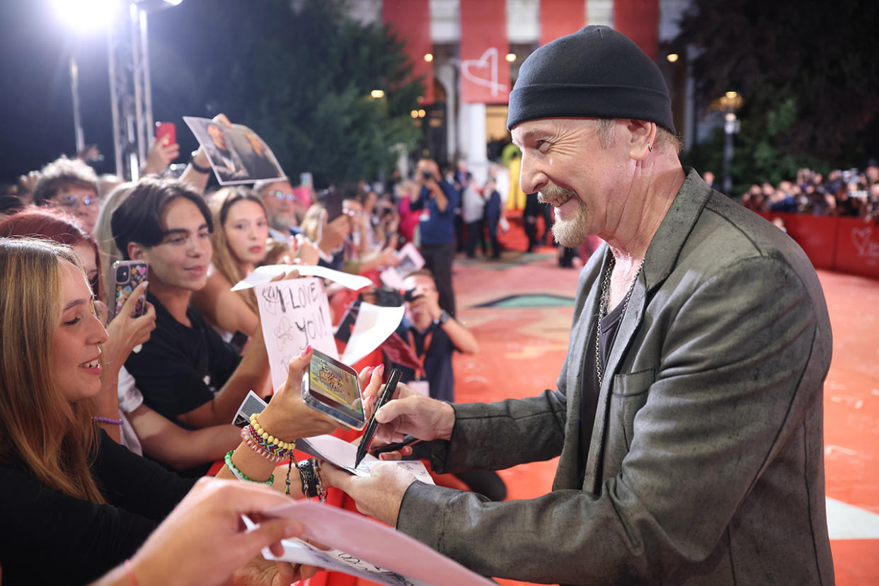 The Edge also greeted crowds on the red carpet (Obala Art Centar/Sarajevo Film Festival/PA)