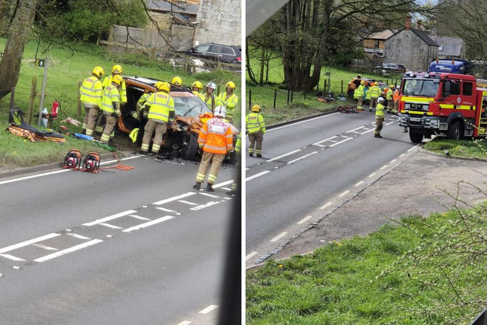 Woman cut free from car after crash with lorry i(Image: Contributed)/i