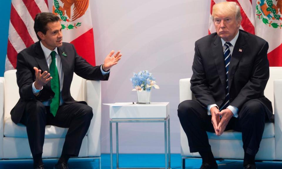 Trump with Mexican president Nieto in July, on the sidelines of the G20 summit in Hamburg.