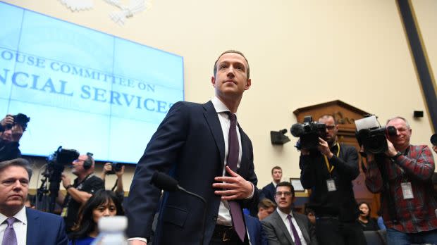 Facebook CEO Mark Zuckerberg testifies at a House Financial Services Committee's Libra hearing.