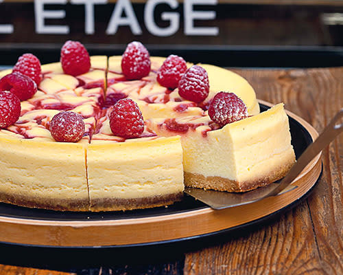 2. Gluten-free cheesecake with raspberry jam