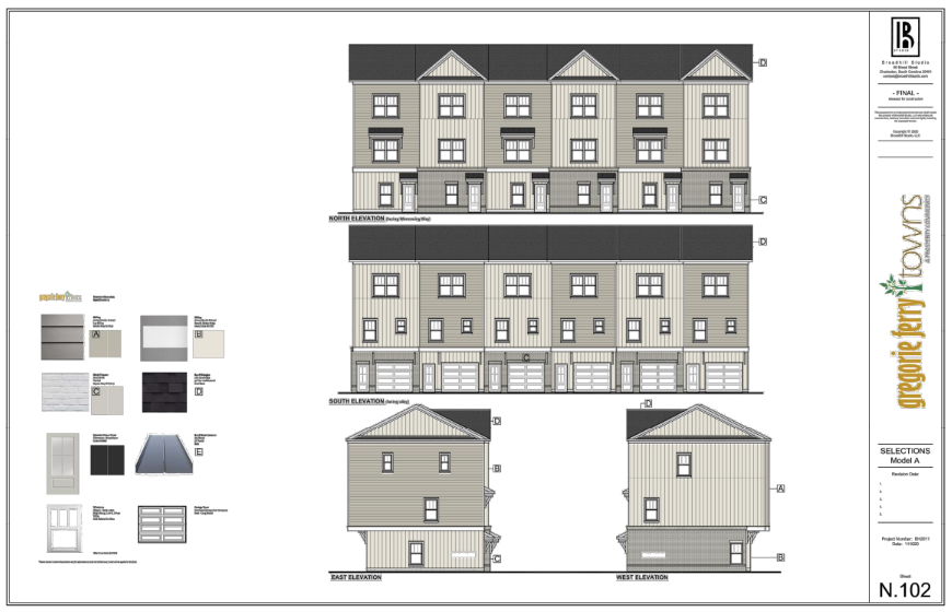 Design plans included in a May 5 permit request for the conditional zoning review of a 72 Townhomes located on 9.12 acres known as 100 Woodland Dr. The civil site design was created by Wade Trim.