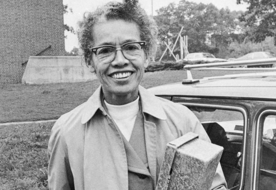 Dr. Pauli Murray, a law professor at Brandies University, arrives for classes in Waltham, Mass. on Sept. 27, 1971.