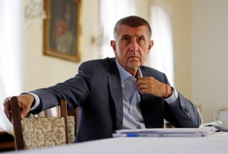 FILE PHOTO: Czech Prime Minister Andrej Babis attends an interview with Reuters at the Hrzan's Palace in Prague, Czech Republic, July 31, 2018. REUTERS/David W Cerny