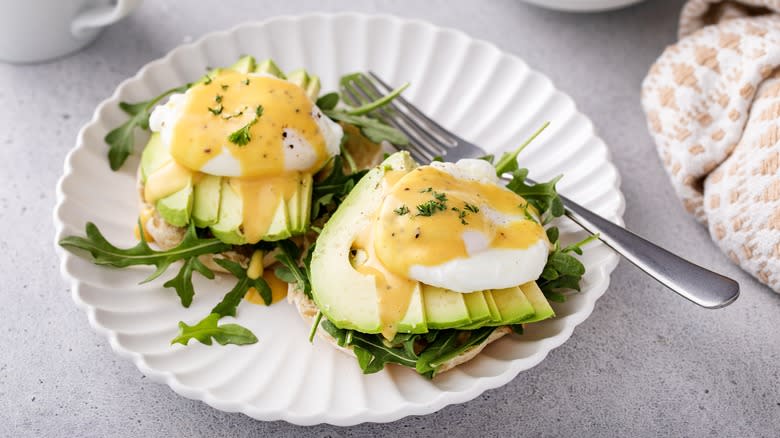 Avocado toast eggs Benedict