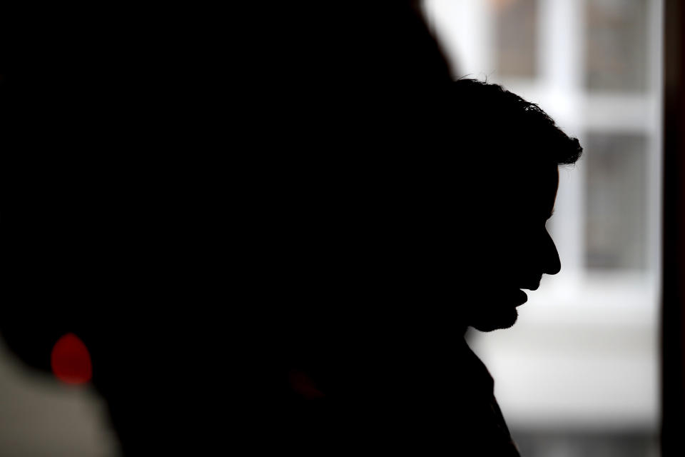 Andrei, a 32-year-old Romanian man who has been HIV-positive since he was a baby and began missing his regular medical check-ups when the coronavirus pandemic hit the country, speaks during an interview with the Associated Press in Bucharest, Romania, Thursday, Feb. 25, 2021. A year ago, Romania reported its first case of COVID-19, prompting the country's strapped medical system to turn its focus to treating COVID-19 patients. As a result, many patients with other conditions — including HIV but also cancer and other illnesses — have either been denied critical care or stopped going to their regular appointments, fearful of becoming infected.(AP Photo/Vadim Ghirda)