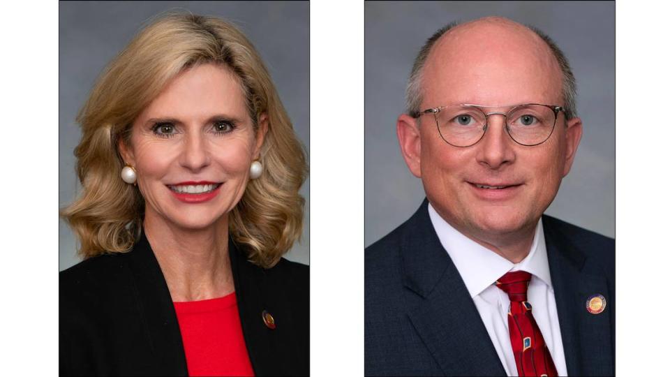 Rep. Kristin Baker, left, and Rep. Timothy Reeder